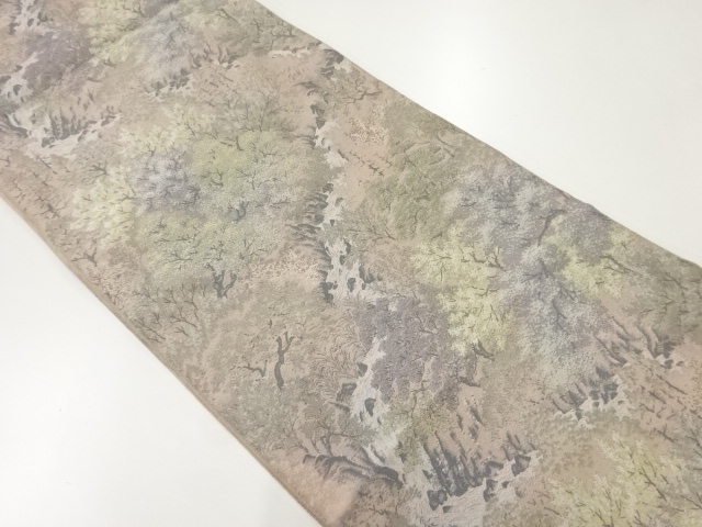 JAPANESE KIMONO / VINTAGE FUKURO OBI / WOVEN SCENERY / BY MANYO